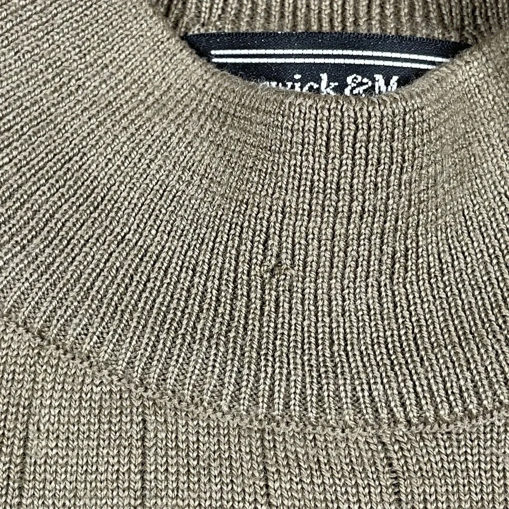 Preswick &‎ Moore Sweater Mens XL Beige Ribbed Career Merino Wool Italy Office